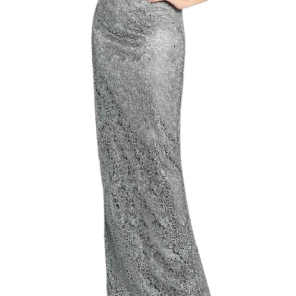 NWT Cameron Blake CB107 Lace Mother of the Bride Dress Pewter Size 12 - Picture 2 of 6